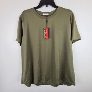 Pinspark Womens 2XL Olive Green UPF 40+ Short Sleeve Athletic T-Shirt Outdoors